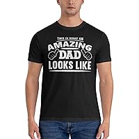 Men's Cotton T-Shirt Tees, This is What an Amazing Dad Looks Like (2) Graphic Fashion Short Sleeve Tee S-6XL