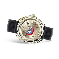 Vostok | Men’s Komandirskie Russian Air Force Aerobatic Team | Military Style Mechanical Watch | Model 219564 Leather Band