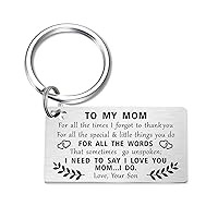 Mothers Day Mom Gifts - Mothers Day Mom Keychain - Thank You Mom Key Chain Keyring