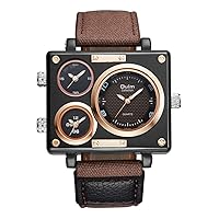 Oulm 3595 Men's Watches Top Luxury Brand Unique Designer Fashion Leather Strap Japan Movt Quartz Watches, Strap, Strap