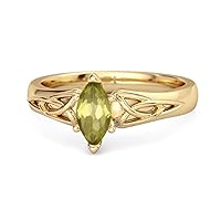Multi Choice Your Gemstone Celtic 0.25 Cts 925 Sterling Silver Yellow Gold Plated Trinity Knot Ring
