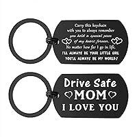 Drive Safe Mom Keychain - I Love You Mom Gifts from Daughter Son - Mothers Day, Birthday Gift for Mom, Christmas