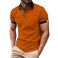 Mens Slim Fit Business Work Polos Shirts Short Sleeve Athletic Collarred Golf Shirts Quick Dry Performance Tennis T-Shirts
