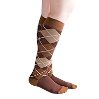 Womens 15-20 mmHg Compression Socks, Bold Argyle Pattern