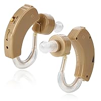 BTE Hearing Aids for Seniors - Behind The Ear Sound Amplifier Super Mini Size Sound Enhancer for Better Hearing (Pair)
