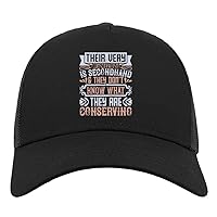 Atspauda Their Very Conservatism is Secondhand, and They Don't Know Slogan Half Mesh Cotton Trucker Cap Baseball Hat Black
