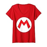 Womens Nintendo Super Mario Icon Costume V-Neck T-Shirt