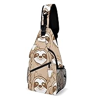 Sloth Love Coffee Crossbody Bag Over Shoulder Sling Backpack Casual Cross Chest Side Pouch