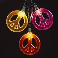 Kurt Adler 10 Multicolored Peace Sign Light Set