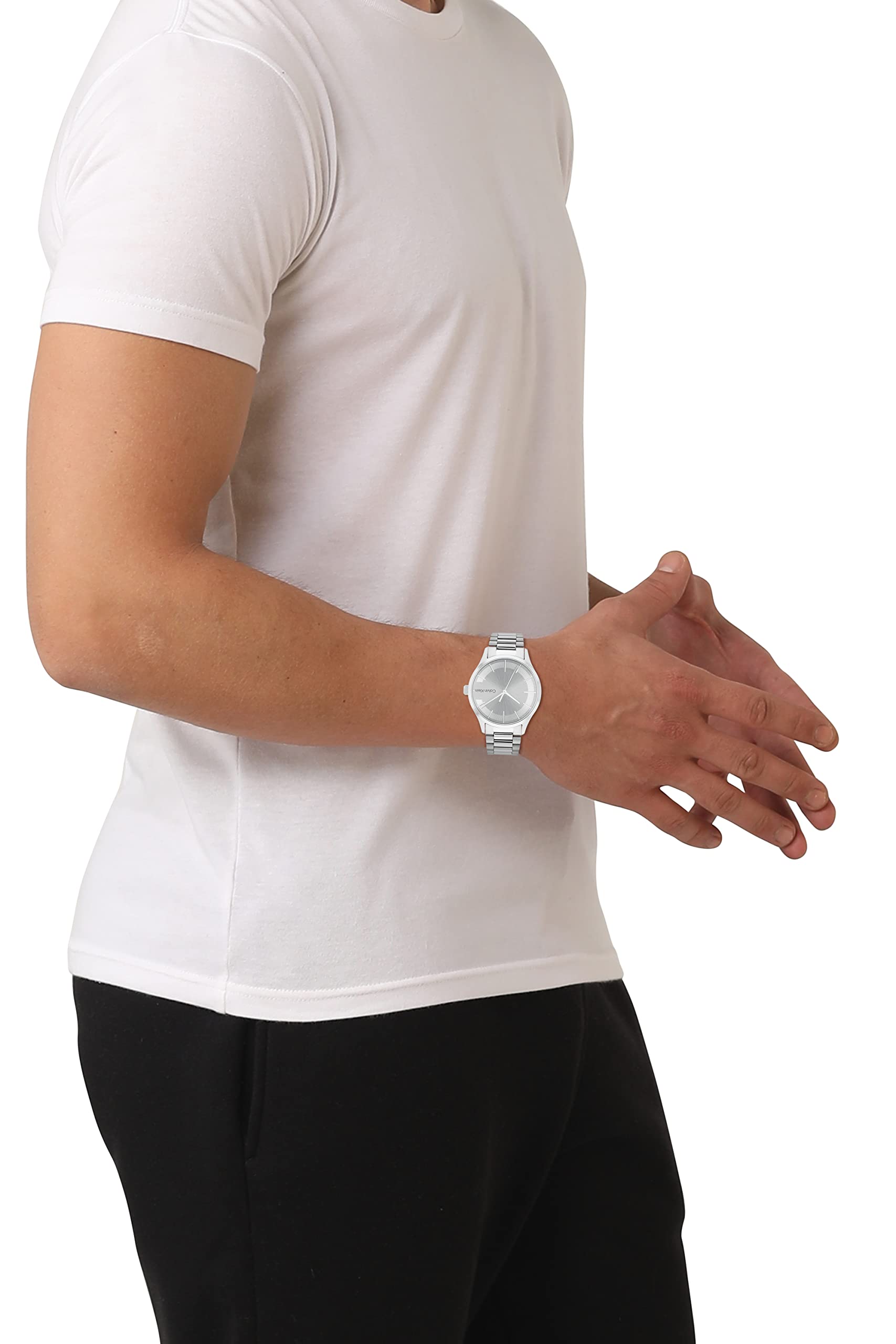 Calvin Klein Unisex Quartz Stainless Steel and Link Bracelet Watch, Color: Silver (Model: 25200036)