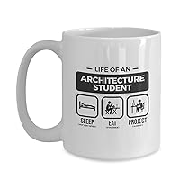 Architecture Student Gifts Coffee Mug Funny Life Of An Architecture Student Sleep Eat Project