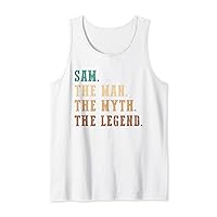 Mens Sam The Man The Myth The Legend Funny Personalized Sam Tank Top