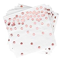 100-Pack Rose Gold Paper Cocktail Napkins for Party, 3 ply Luxury Beverage Napkins for Parties, Events and Family Gatherings Folded 5 x 5 Inches (ROSE)