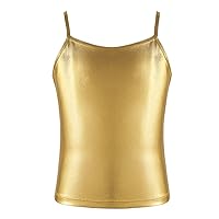 CHICTRY Kids Girls Sleeveless Shiny Metallic Tank Tops Ballet Dance Gymnastics Camisole Tank Tops