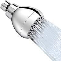 High Pressure Shower Head 3 Inches Anti-clog Anti-leak Fixed Showerhead Chrome with Adjustable Swivel Brass Ball Joint for Relaxing and Comfortable Shower Experience