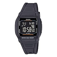 Casio W-201-1BV Dual Time Digital Watch, Unisex, Kids, Charcoal Gray, Inverted LCD, Overseas Model, Sporty