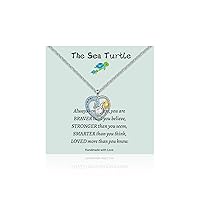 Sea Turtle Necklaces for Women Heart Turtle Pendant Jewelry Sea Turtle Pendant Necklace Animals Pendant Jewelry Sea Turtle Jewelry Sea Turtle Gifts for Women Teen Girls