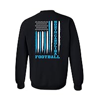Trenz Shirt Company Football Flag American Flag Sports Fan Game Day Tailgating Crewneck Sweatshirt Pullover