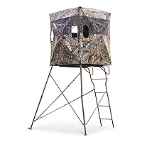 Guide Gear 6 Foot Tripod Hunting Tower Blind, 2-Man Stand Elevated, Hunting Gear Equipment Accessories, 4 by 4