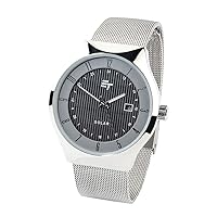 EUROtops Solar Hybrid Wrist Watch - Solar Watch with Battery, Quartz Watch with Milanese Strap, Stainless Steel, Silver, Analogue Dial, Date Display, Modern Look, silver, Bracelet