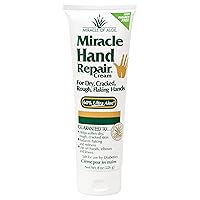 Miracle of Aloe’s Miracle Hand Repair Cream 8 oz Healing Aloe Vera Lotion for Dry, Cracked Hands with 60% Ultra Aloe Gel - Moisturizes, Softens, and Repairs - Non-Greasy, Lightly Scented