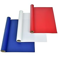 Heat Transfer Vinyl Rolls for Textiles, Red Blue and White HTV - Iron on Vinyl for Cricut - Easy to Cut and Weed for Heat Vinyl Designs, 12in x 5ft Rolls