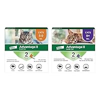 II Small Cat 5-9 lbs & Advantage II Large Cat Over 9 lbs Vet-Recommended Flea Treatment & Prevention | 2-Month Supply Each