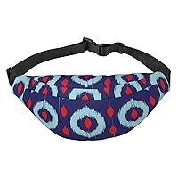 Ikat Style Pattern Crossbody Fanny Pack for Women Men Fashion Waist Pack Belt Bag for Hiking Running Travel