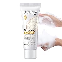 Rice Puree Cleansing Foam,Refreshing Face Wash Rice Bran Extract and Rice Powde,Hydrating Face Cleanser with Rice Bran & Ceramides,Firming Bubble Facial Foam Cleanser,for All Skin Type(3.52 fl oz)