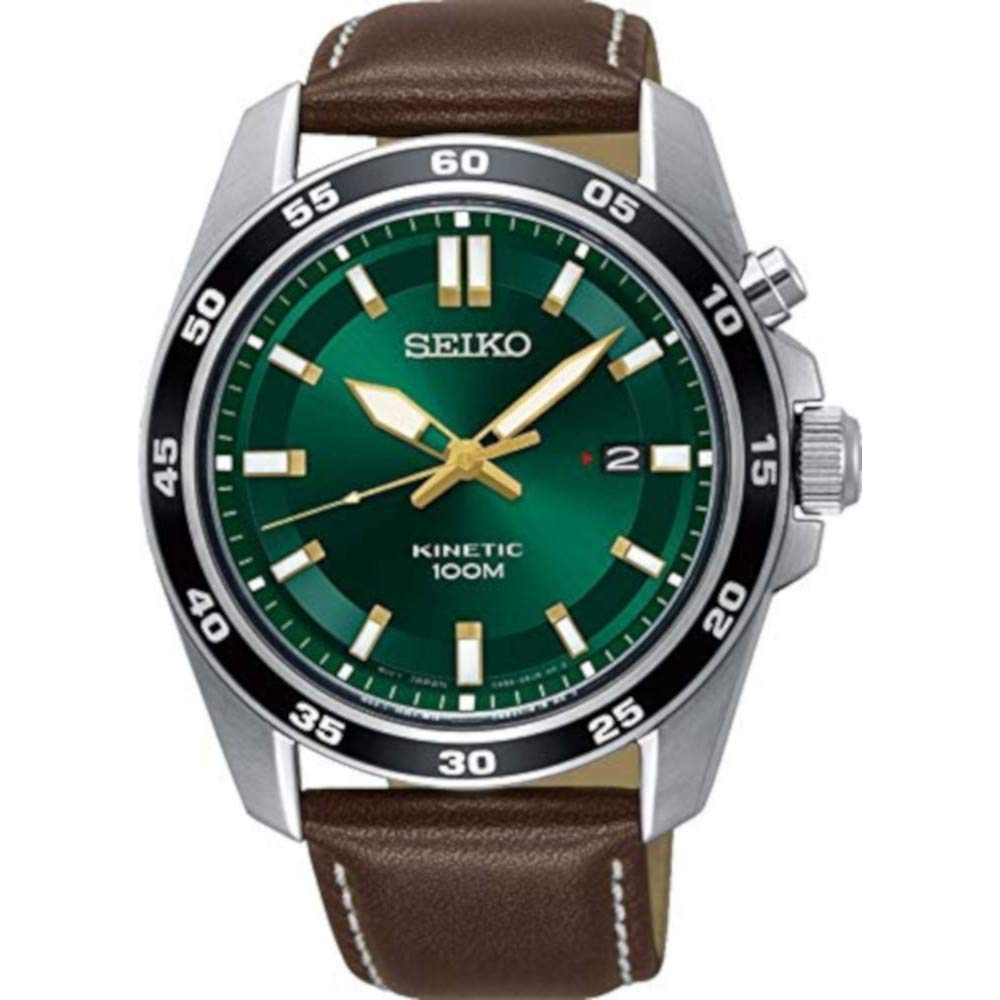 Mua Seiko Kinetic Men's Stainless Steel Watch with Leather Strap. trên  Amazon Đức chính hãng 2023 | Giaonhan247