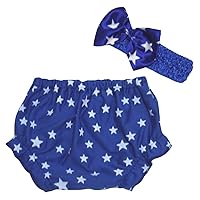 Petitebella Blue Patriotic Stars Baby Bloomer 3-12m