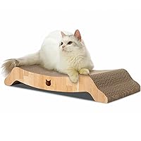 Necoichi Premium Comfort Series Cat Scratcher Curved Lounger and Scratcher Bed (a.Oak, Large Bed)