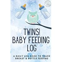 Twins! Baby Feeding Log: A Daily Feeding Log Book for Moms to Track Twins Breastfeeding and Bottle Feeding Schedule and Amounts - Perfect Gift for New Twin Moms and Dads