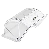 Tablecraft Clear Rolltop Dome Cover, Polycarbonate Clear Food Display Case Top, Half Size Chafer Tray or Basket Lid for Professional Foodservice, Restaurant, Retail, Catering or Bakery Use, 13.2x10.8