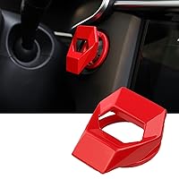 Pack-1 Engine Start/Stop Button Cover, Push to Start Button Key Lgnition Protective Cover, Universal Engine Button Decorative Cover (Red)
