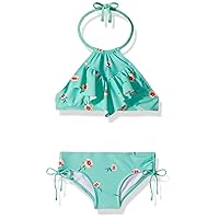 Kanu Surf Girls Morgan Ruffle Halter Bikini 2-Piece Swimsuit, Pink, 2T