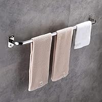 Towel Rack,1-Tier 2-Tier Bath Towel Rack,Stainless Steel Towel Bar Rail,Wall Mounted Towel Holder,for Kitchen Bathroom Toilet Hotel Office-Double_Rod-80Cm/Single Pole-90Cm
