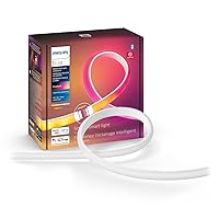Philips Hue Indoor 3-Foot Smart LED Light Strip Extension - Flowing Multicolor Effect - Requires Base Kit - 1 Pack - Control with Hue App - Works with Alexa, Google Assistant and Apple HomeKit