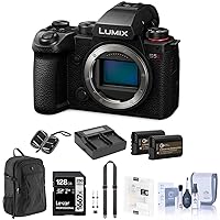 Panasonic LUMIX S5 II Mirrorless Camera Bundle with 128GB SD Card, Backpack, 2X Battery, Dual Charger, Strap, Screen Protector, SD Card Case, Cleaning Kit
