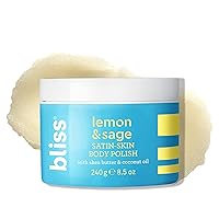 Bliss Satin-Skin Body Polish - Lemon and Sage - Body Scrub with Shea Butter and Coconut Oil - 8.5 Oz - Smoothing and Balancing Skincare - All Skin Types - Vegan & Cruelty-Free