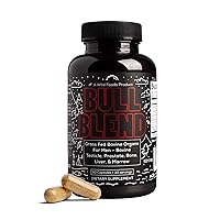 Men's Testosterone Booster, Beef Organs Complex, Grass-fed Bovine Supplement, Liver, Prostate, Testicle, Bone, 30 Day, 90 Capsules