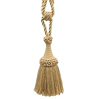 Large Tassel Tieback with Looped Accents / 8 inches Long Tassel, 30 inches Spread (Embrace) / Style# TBDK8 (11809) Color: Shell Beige - C03