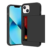 ZIYE for iPhone 13 Mini Case with Card Holder,for iPhone 13 Mini Wallet Case Anti-Scratch Dual Layer Hidden Pocket Phone Case Shockproof Cover Compatible with for iPhone 13 Mini 5G-Black