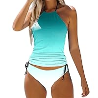 Girls Swimming Shorts High Waisted Bikini High Neck Top Sporty Bathing Suits Bathing Suits Two Piece Shorts