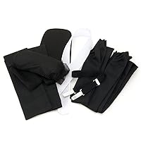 Kyoto Miyabi Dressing Accessories, 8-Piece Set, Black, For Mourning Clothes, Waist Strap, Korin Belt, Date Date, Obi Pillow, Obi Board, Collar Core