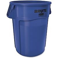 Rubbermaid Commercial Products BRUTE Heavy-Duty Round Trash/Garbage Can, 44-Gallon, Blue, Wastebasket for Home/Garage/Mall/Office/Stadium/Bathroom, Pack of 4