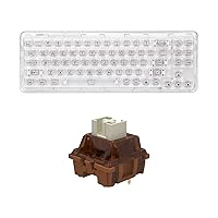 YUNZII X71 Transparent Mechanical Keyboard with Clear Keycaps(Crystal Ice Switch,White),Custom Mechanical Keyboard Switches Set(35Pcs,Cocoa Cream)