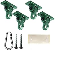 Heavy Duty Green Swing Hangers Screws Bolts Included Over 5000 lb Capacity Playground Porch Yoga Seat Trapeze Wooden Sets Indoor Outdoor (4 Pack)