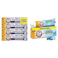Arm & Hammer Complete Care Toothpaste, Fresh Mint Flavor, Whole Mouth Protection, 6.0oz (4-Pack) & Toothpaste Plus TheraBreath Breath Fresheners, Invigorating ICY Mint Flavor
