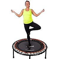 FIT Bounce PRO USA Bungee Rebounder | Assembled | Half Folding | Silent & Beautifully Designed Pro Indoor Mini Trampoline for Adults & Kids | DVD & Online Workouts,Storage Bag & Bounce Counter